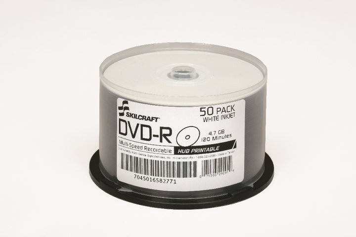 Image of SKILCRAFT® White Inkjet Printable DVD-R