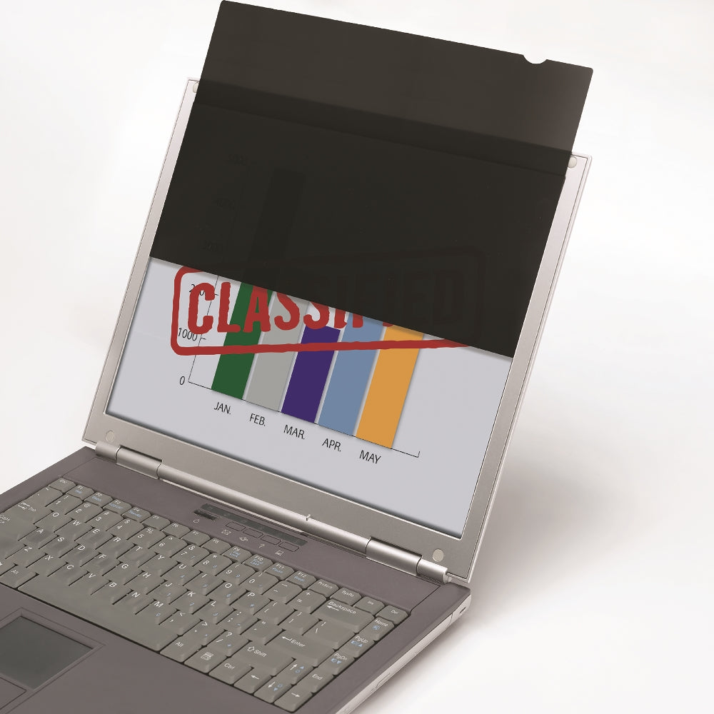 Image of SKILCRAFT® Privacy Shield® Privacy Filter, Made with 3M Materials, 27" Widescreen, 27" D, 23-9/16" W x 13-1/4" H, Case of 6