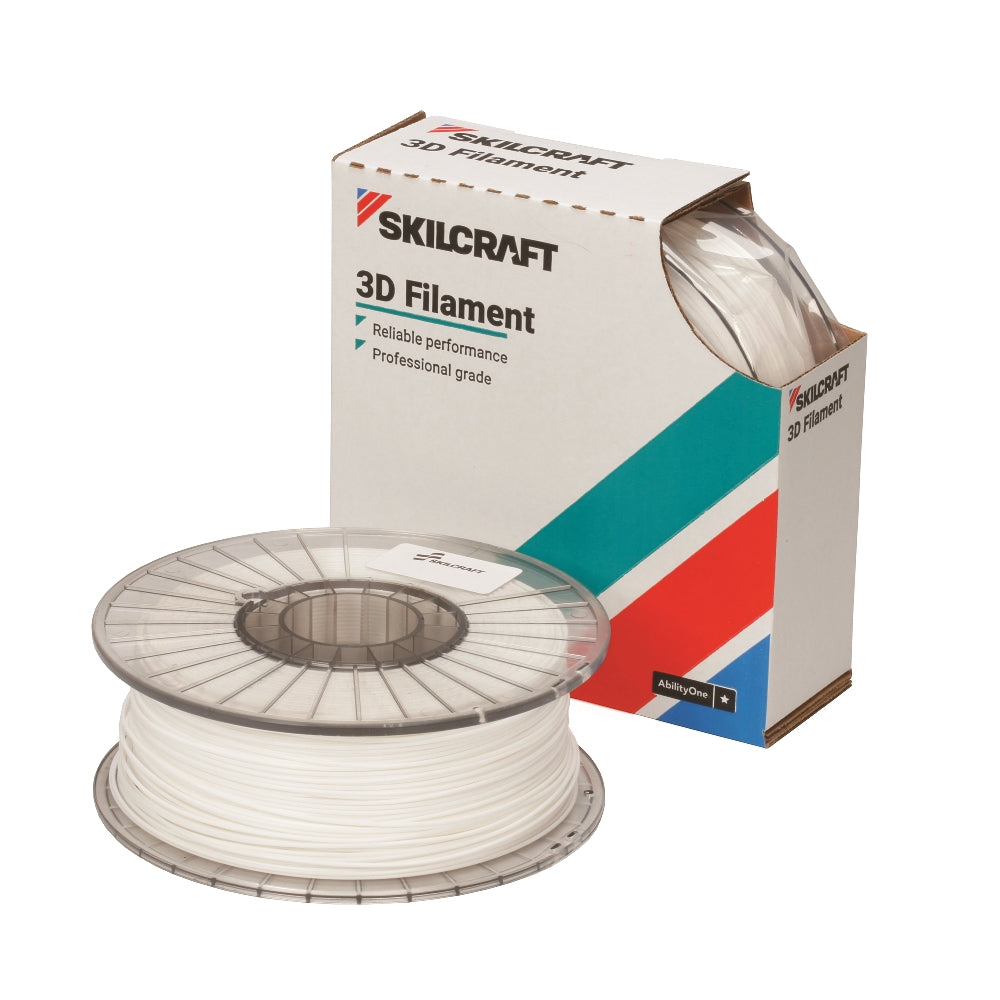 Image of SKILCRAFT® 3D Printer Filament - Acrylonitrile Butadiene Styrene (ABS PRO) - 2.85mm on a 1kg spool - White