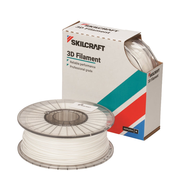Image of SKILCRAFT® 3D Printer Filament - Acrylonitrile Butadiene Styrene (ABS PRO) - 2.85mm on a 1kg spool - White