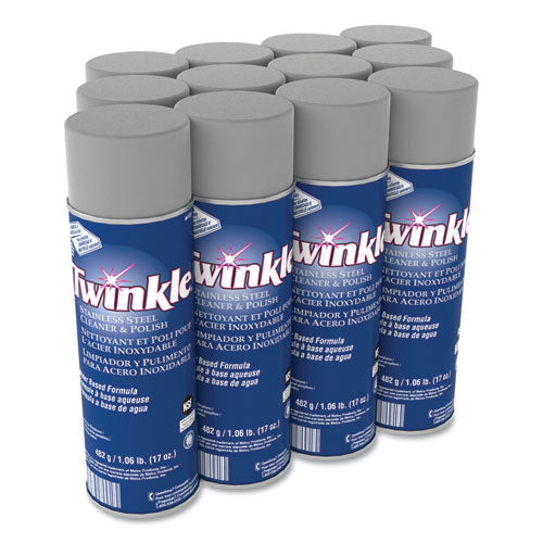 Image of Twinkle® 991224 Stainless Steel Cleaner And Polish, 17 Oz Aerosol Spray, 12/carton