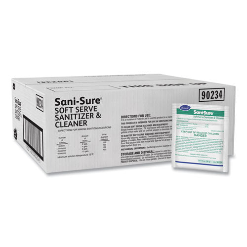 Image of Diversey Sani Sure Soft Serve Sanitizer And Cleaner, Powder, 1 Oz Packet, 100/carton