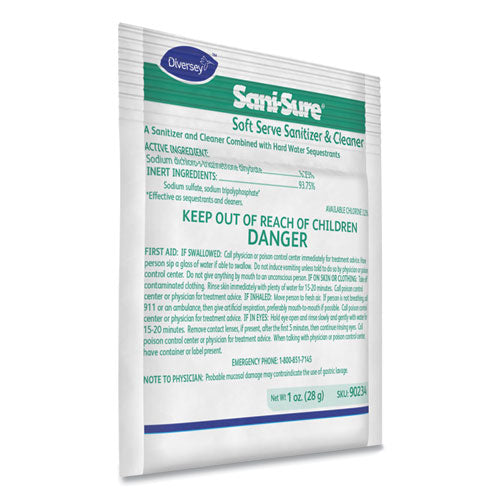 Image of Diversey Sani Sure Soft Serve Sanitizer And Cleaner, Powder, 1 Oz Packet, 100/carton