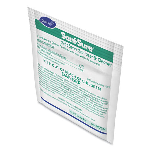 Image of Diversey Sani Sure Soft Serve Sanitizer And Cleaner, Powder, 1 Oz Packet, 100/carton
