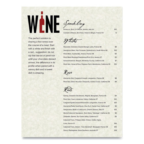 Image of Southworth® 984C Parchment Specialty Paper, 24 lb Bond Weight, 8.5 x 11, Ivory, 500/Ream
