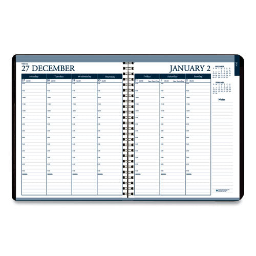 Image of House of Doolittle Recycled Wirebound Weekly/Monthly Planner, 11 x 8.5, Black Cover, 12-Month (Jan to Dec): 2026