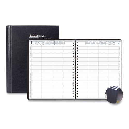 Image of House of Doolittle Executive Series Four-Person Group Practice Daily Appointment Book, 11 x 8.5, Black Hard Cover, 12-Month (Jan to Dec): 2026