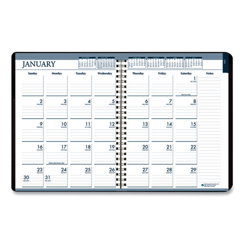 Image of House of Doolittle Recycled Wirebound Weekly/Monthly Planner, 11 x 8.5, Black Cover, 12-Month (Jan to Dec): 2026