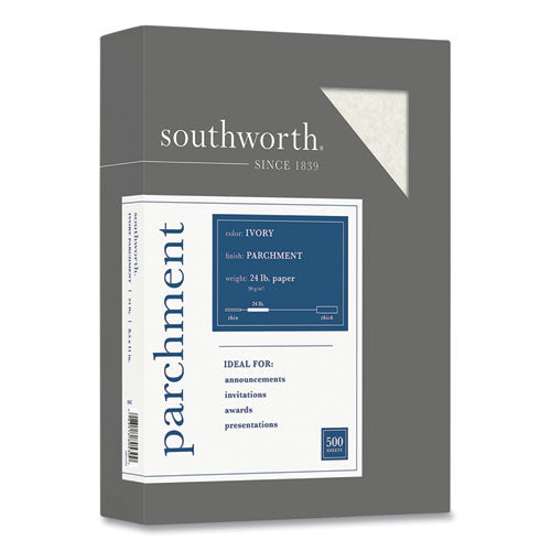 Image of Southworth® 984C Parchment Specialty Paper, 24 lb Bond Weight, 8.5 x 11, Ivory, 500/Ream