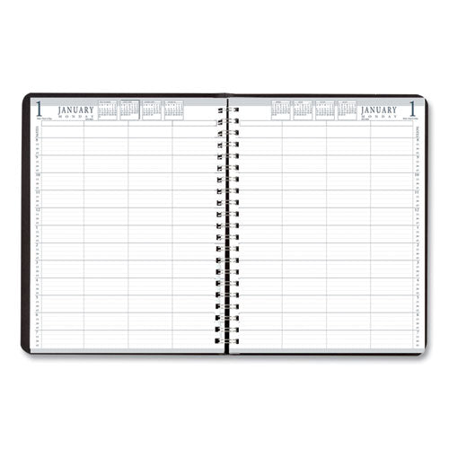 Image of House of Doolittle Eight-Person Group Practice Daily Appointment Book, 11 x 8.5, Black Cover, 12-Month (Jan to Dec): 2026