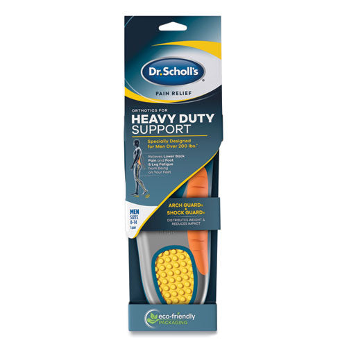 Image of Dr. Scholl's® 87104125 Pain Relief Orthotic Heavy Duty Support Insoles, Men, Men's Sizes 8 to 14, Gray/Blue/Orange/Yellow, Pair