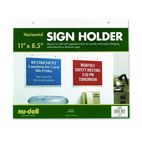 Image of NuDell NUD38008 Acrylic Sign Holder, Horizontal, 11 x 8.5, Clear
