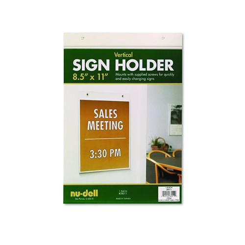 Image of NuDell NUD38011 Acrylic Sign Holder, Vertical, 8.5 x 11, Clear