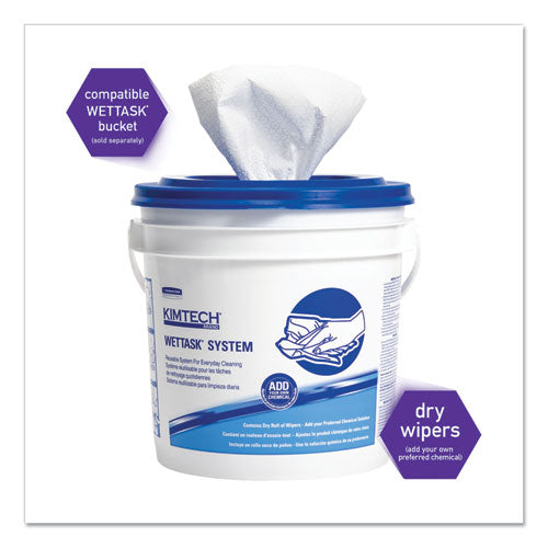Image of WypAll® 53850 Power Clean Wipers for Disinfectants, Sanitizers and Solvents WetTask Customizable Wet Wiping System 250/Roll, 6 Roll/Carton