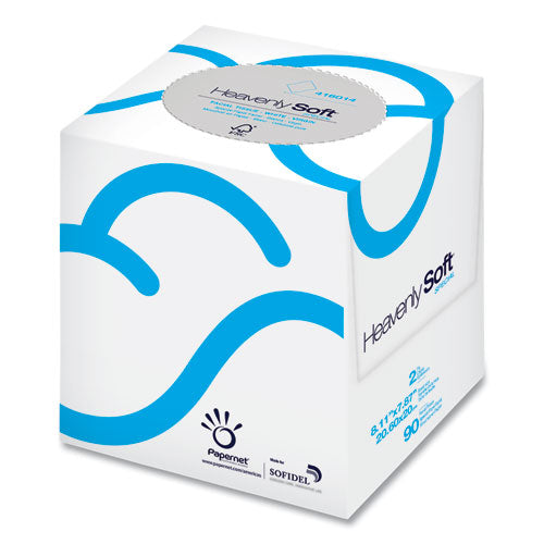 Image of Papernet® 416014 Heavenly Soft Facial Tissue, 2-Ply, White, 90 Sheets/Box, 36 Boxes/Carton