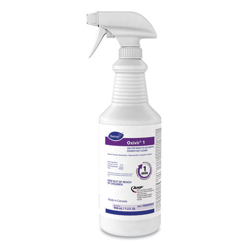 Image of Diversey 100850916 Oxivir 1 Rtu Disinfectant Cleaner, 32 Oz Spray Bottle, 12/carton