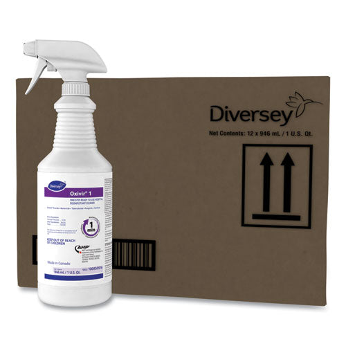 Image of Diversey 100850916 Oxivir 1 Rtu Disinfectant Cleaner, 32 Oz Spray Bottle, 12/carton