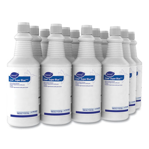 Image of Diversey 94476081 Crew Super Blue Mild Acid Bowl Cleaner, Citrus, 32 Oz Squeeze Bottle, 12/carton