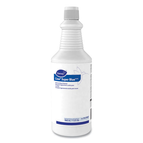Image of Diversey 94476081 Crew Super Blue Mild Acid Bowl Cleaner, Citrus, 32 Oz Squeeze Bottle, 12/carton