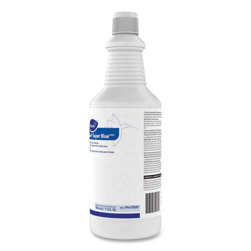 Image of Diversey 94476081 Crew Super Blue Mild Acid Bowl Cleaner, Citrus, 32 Oz Squeeze Bottle, 12/carton