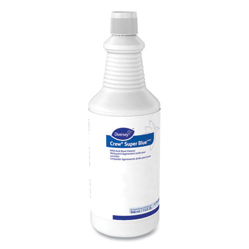 Image of Diversey 94476081 Crew Super Blue Mild Acid Bowl Cleaner, Citrus, 32 Oz Squeeze Bottle, 12/carton