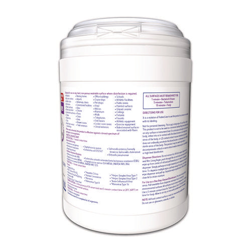 Image of Diversey 4599516 Oxivir TB Disinfectant Wipes, 7 x 6, White, 160/Canister, 12 Canisters/Carton