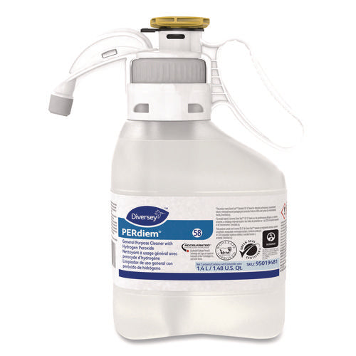 Image of Diversey 95019481 PERdiem Concentrated General Cleaner with Hydrogen Peroxide, Fragrance-Free, 1.4 L SmartDose, 2/Carton