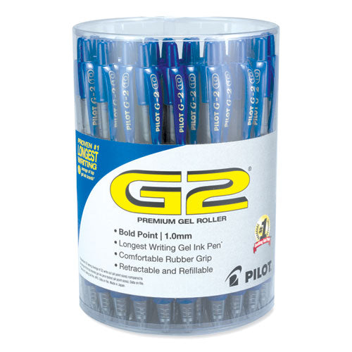 Image of Pilot® PIL84099 G2 Premium Gel Pen Convenience Pack, Retractable, Bold 1 mm, Blue Ink, Smoke/Blue Barrel, 36/Pack