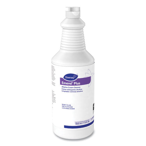 Image of Diversey 94496138 Emerel Plus Cream Cleanser, Odorless, 32 Oz Squeeze Bottle, 12/carton