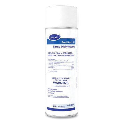 Image of Diversey 04832. End Bac Ii Spray Disinfectant, Fresh Scent, 15 Oz Aerosol Spray, 12/carton