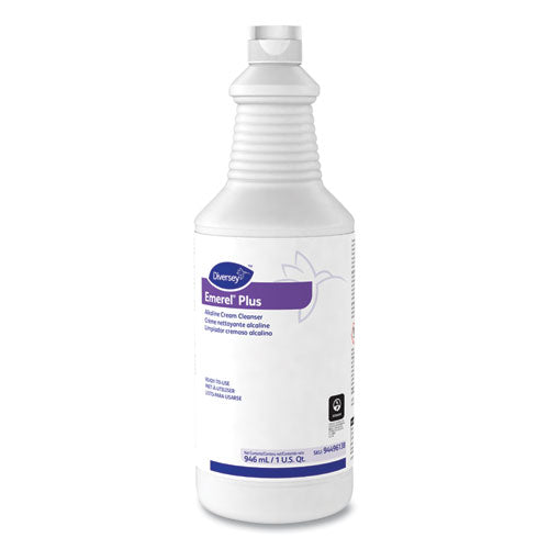 Image of Diversey 94496138 Emerel Plus Cream Cleanser, Odorless, 32 Oz Squeeze Bottle, 12/carton