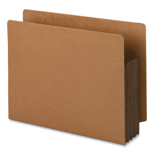 Image of Smead 73681 Redrope Drop-Front End Tab File Pockets, Fully Lined 6.5" High Gussets, 3.5" Expansion, Letter Size, Redrope/Brown, 10/Box