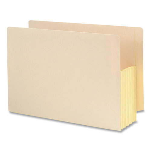 Image of Smead 76174 Manila End Tab File Pockets with Tear Resistant Gussets, 5.25" Expansion, Legal Size, Manila, 10/Box
