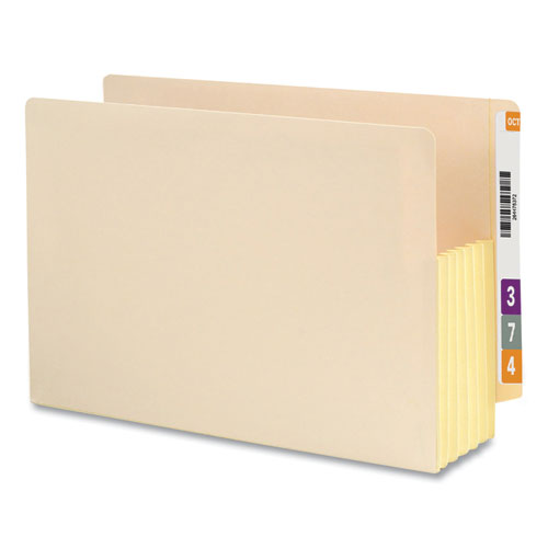 Image of Smead 76174 Manila End Tab File Pockets with Tear Resistant Gussets, 5.25" Expansion, Legal Size, Manila, 10/Box