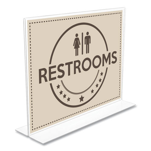 Image of deflecto® 879301 Anti-Glare Stand Up Double Sided Sign Holder, 8.5 X 11, Clear