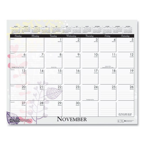 Image of House of Doolittle Recycled Wild Flower Wall Calendar, Wild Flowers Artwork, 15 x 12, White/Multicolor Sheets, 12-Month (Jan to Dec): 2026