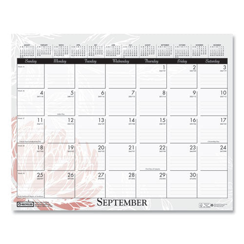 Image of House of Doolittle Recycled Wild Flower Wall Calendar, Wild Flowers Artwork, 15 x 12, White/Multicolor Sheets, 12-Month (Jan to Dec): 2026