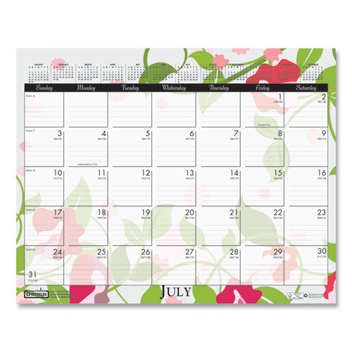 Image of House of Doolittle Recycled Wild Flower Wall Calendar, Wild Flowers Artwork, 15 x 12, White/Multicolor Sheets, 12-Month (Jan to Dec): 2026