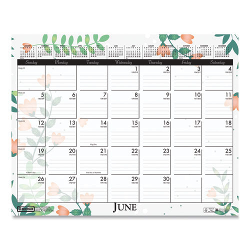 Image of House of Doolittle Recycled Wild Flower Wall Calendar, Wild Flowers Artwork, 15 x 12, White/Multicolor Sheets, 12-Month (Jan to Dec): 2026
