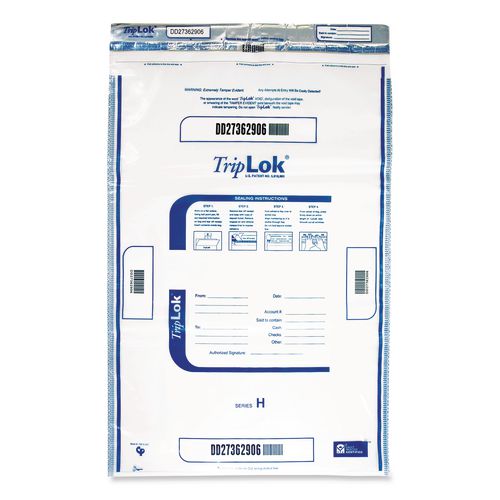 Image of TripLOK Deposit Bag, Plastic, 12" x 16", Clear, 100/Pack