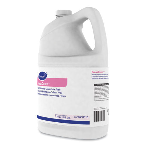 Image of Diversey 94355110 Breakdown Odor Eliminator, Cherry Almond Scent, Liquid, 1 Gal Bottle, 4/carton