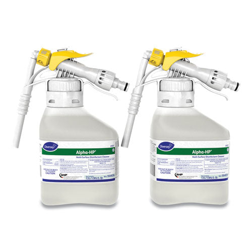 Image of Diversey 5549254 Alpha-Hp Multi-Surface Disinfectant Cleaner, Citrus Scent, 1.5 L Rtd Spray Bottle, 2/carton