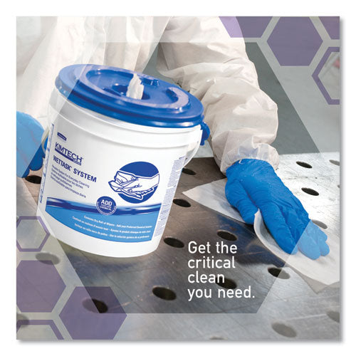 Image of WypAll® 51677 WetTask Customizable Wet Wiping System Bucket, White/Blue, 4/Carton