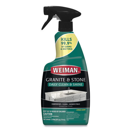 Image of WEIMAN® 109EA Granite Cleaner And Polish, Citrus Scent, 24 Oz Spray Bottle