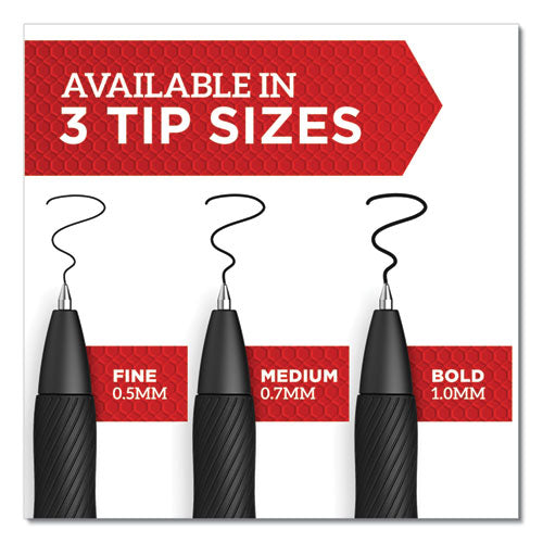 Image of Sharpie® S-Gel 2096159 S-Gel High-Performance Gel Pen, Retractable, Medium 0.7 Mm, Black Ink, Black Barrel, Dozen