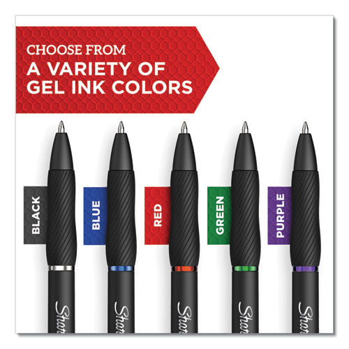Image of Sharpie® S-Gel 2096176 S-Gel High-Performance Gel Pen, Retractable, Medium 0.7 Mm, Blue Ink, Black Barrel, 36/pack