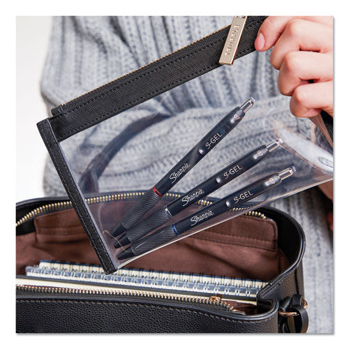 Image of Sharpie® S-Gel 2096145 S-Gel High-Performance Gel Pen, Retractable, Fine 0.5 Mm, Black Ink, Black Barrel, Dozen