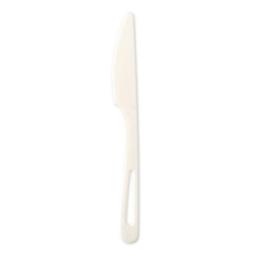 Image of World Centric® KNPS6 TPLA Bulk Cutlery, Knife, Plastic, Light Beige, 1,000/Carton