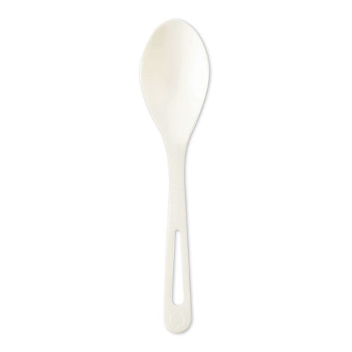 Image of World Centric® SPPS6 TPLA Bulk Cutlery, Spoon, Plastic, Light Beige, 1,000/Carton
