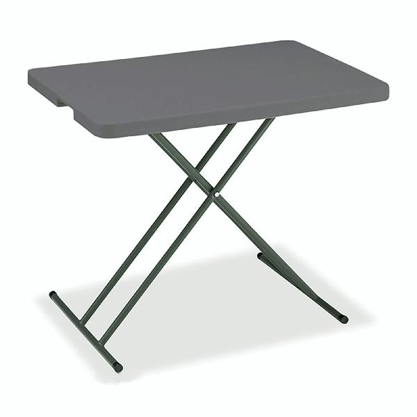 Image of SKILCRAFT® Personal Adjustable Height Folding Table, 20" W x 30" L, Charcoal Gray
